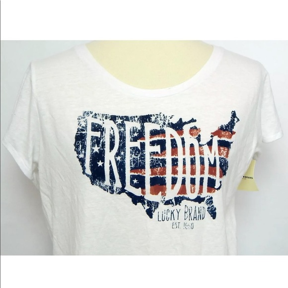 Lucky Brand Freedom Graphic T Shirt NWT - Picture 3 of 3